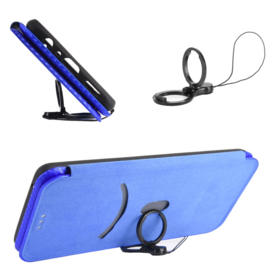 Slim Carbon  Cover Hoes Etui voor iPhone 13 - 14    Blauw - Carbon