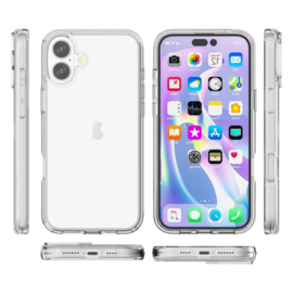 Transparant Hard-Cover Bescherm-Hoes + Screenprotector voor iPhone 16