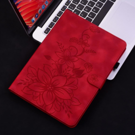 Bescherm-Etui Hoes Map voor Samsung Galaxy Tab S11 - 11"- Lelie - Rood