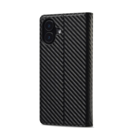 Luxe BoekCover Hoes Etui voor Apple iPhone 17 -   Zwart   -  Rood  -  Carbon