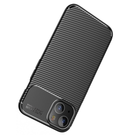Luxe TPU Carbon  Bescherm-Hoes  voor iPhone 13       Zwart