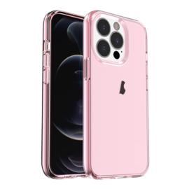 Transparant Hard-Cover Bescherm-Hoes + Screenprotector voor iPhone 15 PRO Roze