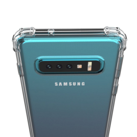 Samsung Galaxy S10 -  TPU Bescherm-Hoes Skin - Transparant-Donker