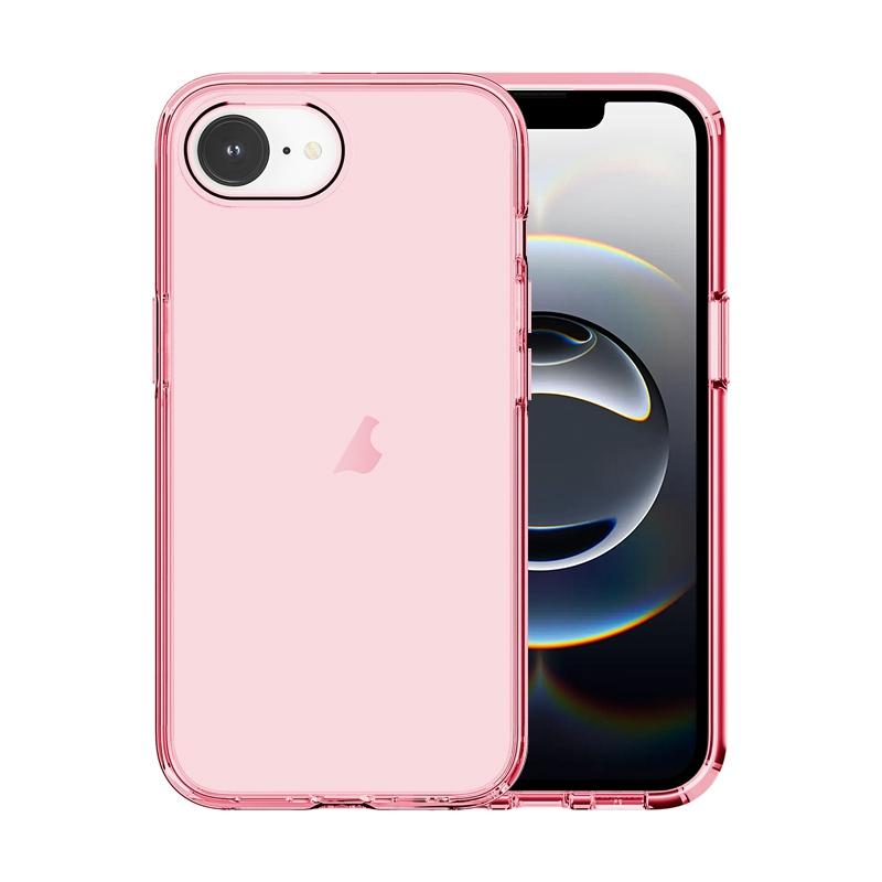 Transparant Hard-Cover Bescherm-Hoes + Screenprotector voor iPhone 16e  -  Roze