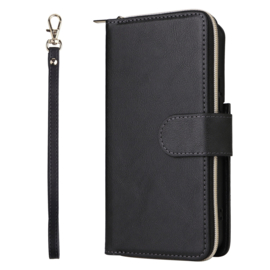 BookCover - 9 Cards - Wallet Etui Hoes voor Samsung S22   -  Zwart