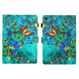 Luxe Bescherm-Etui Hoes Map voor Samsung Galaxy Tab A9 Plus  -  11"  -    Vlinders - Groen