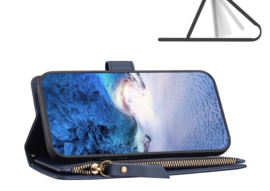 9 Pas - Portemonnee Etui Hoes voor Samsung Galaxy A35   -    Blauw