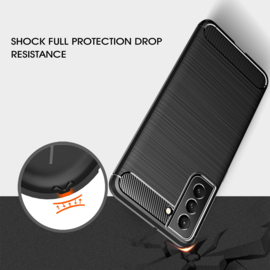 Samsung Galaxy S22 -  TPU Bescherm-Hoes Skin - Zwart Carbon