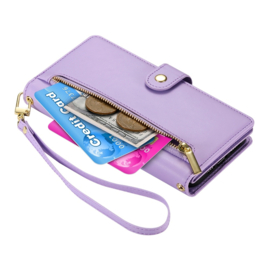 Luxe Portemonnee - Etui  Hoes Tas voor Samsung Galaxy A36  -  A56   - Met Schouder - Draagkoord -  Paars  -  Lila