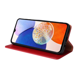 Luxe BookCover Hoes Etui voor Samsung Galaxy A14   Rood