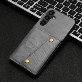 PU Bescherm-Hoes Cover met 4 Pas-vak voor Samsung Galaxy A57  - Grijs