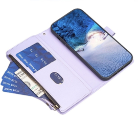 9 Pas - Portemonnee Etui Hoes voor Samsung Galaxy A14   -   Lila