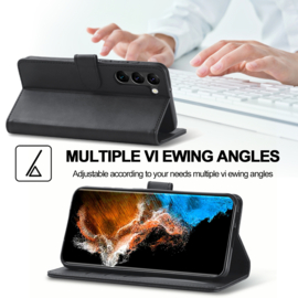 Luxe BoekCover Hoes Etui voor Samsung Galaxy S24 - S25  -  Zwart