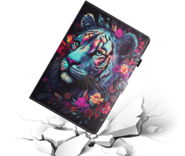 Tijger - Bescherm-Etui Map voor iPad Pro 11   - Blauw-Groen-Oranje