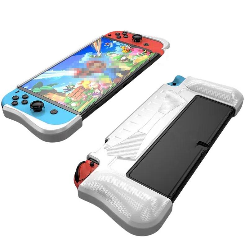 Grip TPU Bescherm Hoes Cover voor Nintendo Switch  OLED - Wit