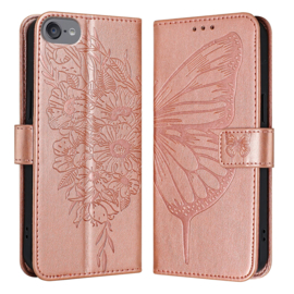 Luxe Bescherm-Etui Hoes voor iPod Touch   -  Vlinder -  Roze