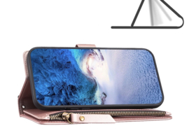 9 Pas - Portemonnee Etui Hoes voor Samsung Galaxy A24   -  Roze