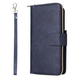 BookCover - 9 Cards - Wallet Etui Hoes voor Samsung S22   -  Blauw