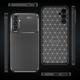 Carbon TPU Bescherm-Hoes Skin voor Samsung Galaxy S24 - Zwart