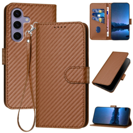 Luxe BookCover Hoes Etui voor Samsung Galaxy S24 - S25     Bruin  - Carbon