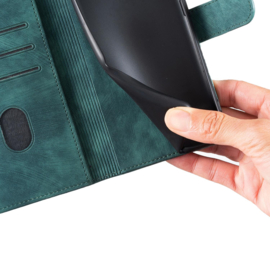 BoekCover Hoes Etui voor Samsung Galaxy A37 - A36 - A56  -  Kat en Hart  - Groen  - Reliëf