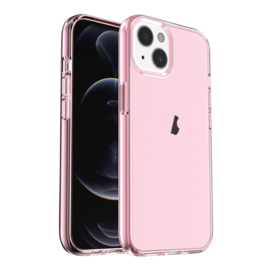 Transparant Hard-Cover Bescherm-Hoes + Screenprotector voor iPhone 15  -  Roze