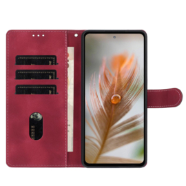 BoekCover Hoes Etui voor Samsung Galaxy A37 - A36 - A56 -  Bordeaux Rood  -  Vlinders -  Reliëf