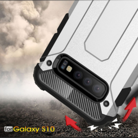 Samsung Galaxy S10 - Hybrid  Armor-Case Bescherm-Cover Hoes -  Grijs