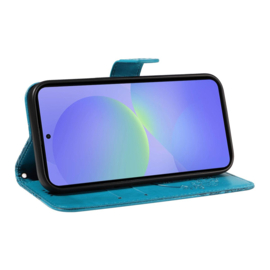 BoekCover Hoes Etui voor Samsung Galaxy A37 - A36 - A56  -  Vlinders -  Blauw - V1*