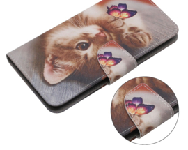 BookCover Hoes Etui voor Samsung Galaxy A35  -    Kitten - Vlinder