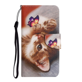 BookCover Hoes Etui voor Samsung Galaxy A13 4G    Kitten-Vlinder