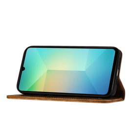 BookCover Hoes Etui voor Samsung Galaxy A06 - A07  -  Vlinders en Kat  - Bruin  - Reliëf