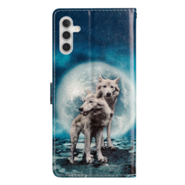 BoekCover Hoes Etui voor Samsung Galaxy A36  -  A56   -  Wolven - Maan