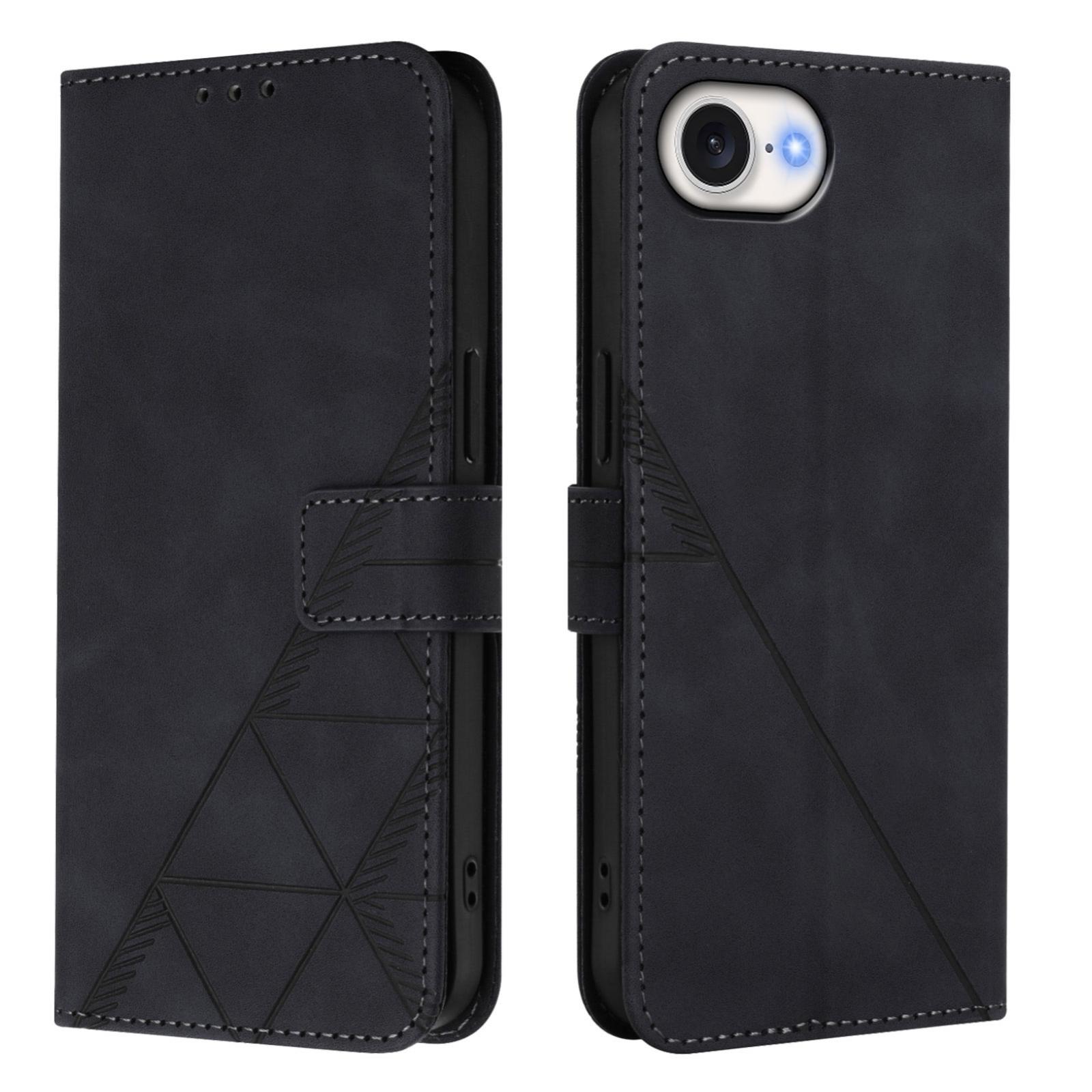 Hoes - Etui - Tas voor iPhone 16e  - Met Schouder - Draagkoord -  Zwart
