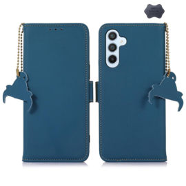 Lederen BoekCover Etui Hoes voor Samsung Galaxy S26  -  Blauw