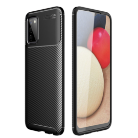 Samsung Galaxy A22 5G   - Carbon TPU Bescherm-Hoes Skin -  Zwart