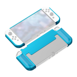 Grip TPU Bescherm Hoes Skin voor Nintendo Switch  OLED - Turquoise