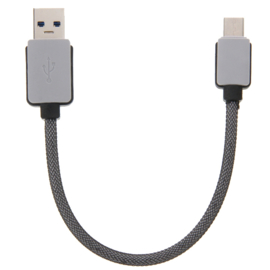 USB C  - 3.0  Oplader en Data Kabel voor Samsung Galaxy  - 15cm - Zwart