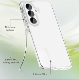 Transparant Hard-Cover Bescherm-Hoes + Screenprotector voor Samsung Galaxy S26 - Grijs