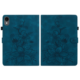Bescherm-Etui Hoes Map voor Samsung Galaxy Tab S11 - 11"- Lelie - Blauw