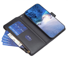 9 Pas - Luxe BookCover Wallet Etui voor Samsung Galaxy S24 ULTRA  Zwart