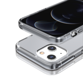Transparant Hard-Cover Bescherm-Hoes + Screenprotector voor iPhone 13 - iPhone 14  Grijs