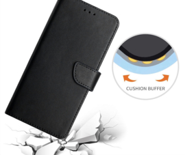 Lederen BoekCover Hoes Etui voor Samsung Galaxy S24 - S25  -  Zwart