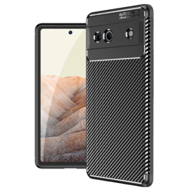 Google Pixel 7A  - Carbon TPU Bescherm-Hoes Skin - Zwart