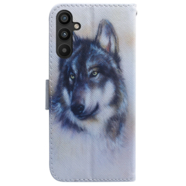 BookCover Hoes Etui voor Samsung Galaxy A34  -  Wolf - Wit