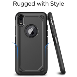 Luxe Bescherm-Cover Hoes Skin  voor iPhone XR   Zwart