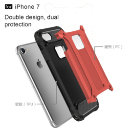 iPhone 7 - Hybrid Tough Armor-Case Bescherm-Cover Hoes - Rood