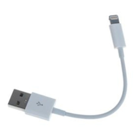 10cm Lightning Oplader en Data USB Kabel voor iPhone 13   Wit