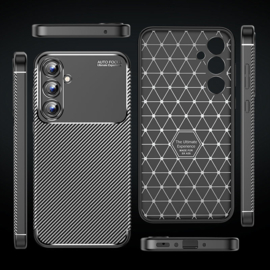 Samsung Galaxy A35 - Carbon TPU Bescherm-Hoes Skin - Zwart
