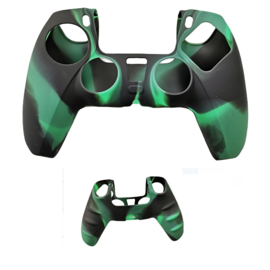 Silicone Hoes / Skin voor Playstation 5 - PS5 Controller   Groen Zwart